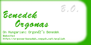 benedek orgonas business card